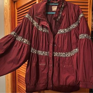 NWT free people mulberry maroon puffer jacket